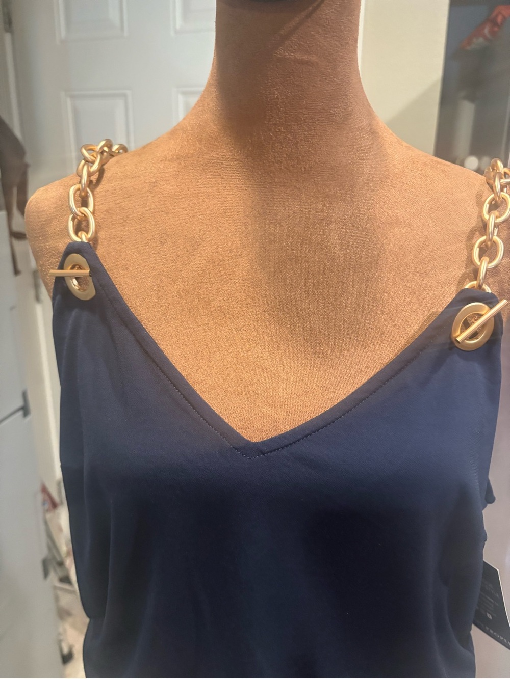 Boston Proper Navy Sleeveless V-Neck Maxi Dress - Picture 3 of 7